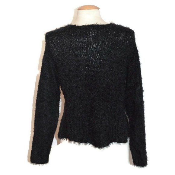 Patrice Breal Black 3 Button Open Front Cardigan - Picture 4 of 9